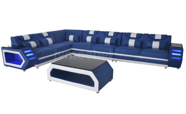 Upholstered corner leather couch sofa with USB cushioning landscape room leather sofas