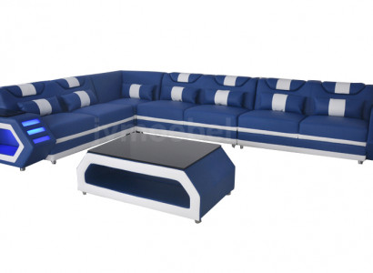 Upholstered corner leather couch sofa with USB cushioning landscape room leather sofas