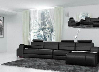 Leather sofa corner sofa + USB couch design living landscape upholstery suite L-shaped sofa