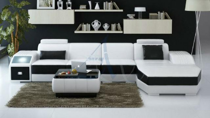 Living landscape upholstery corner corner sofa with USB set landscape leather new 2724B