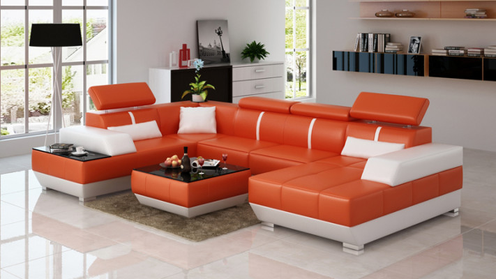 Leather sofa Couch Living Landscape Corner Sofa Set Design Modern Sofa K5015