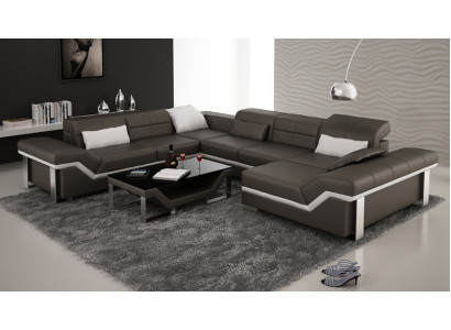 Leather sofa couch living landscape corner sofa suite design modern sofa