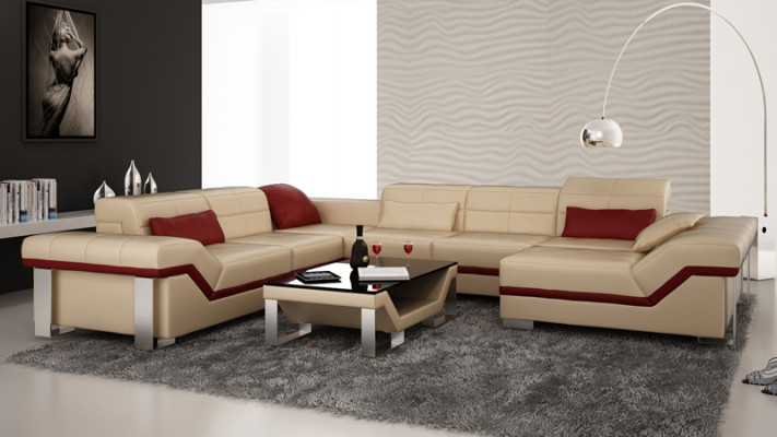Leather sofa couch living landscape corner sofa suite design modern sofa