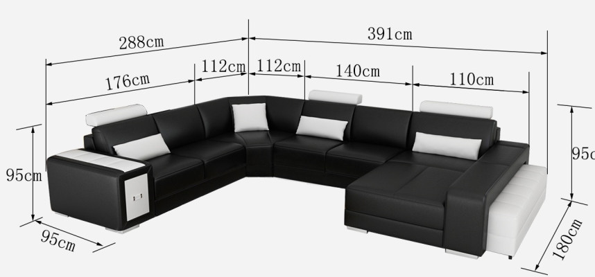 Leather sofa couch living landscape corner sofa modern corner decor design suite