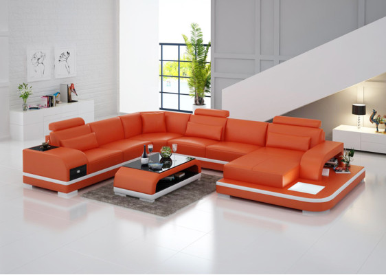 Leather sofa couch living area corner sofa corner suite design modern