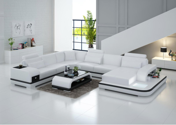 Leather sofa couch living area corner sofa corner suite design modern