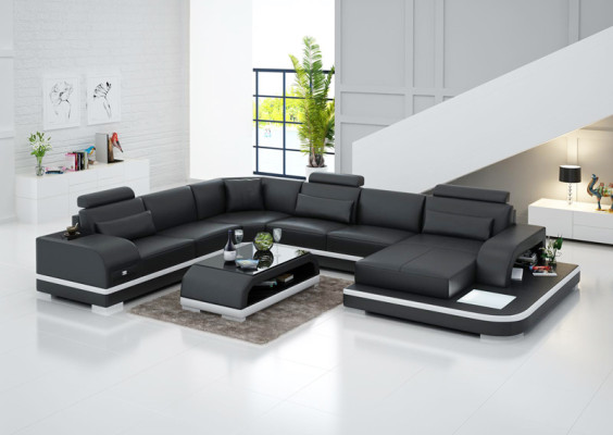 Leather sofa couch living area corner sofa corner suite design modern