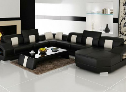 Living room landscape couch upholstery corner set designer leather sofa