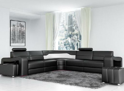 Leather sofa with USB corner sofa corner couch designer living landscape L shape sofa PISA