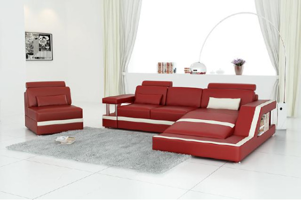 LEATHER SOFA XXL LIVING AREA SUITE USB LEATHER CORNER SOFA Custom-made HH4