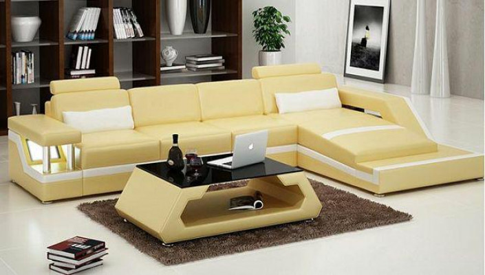 LEATHER SOFA XXL LIVING LANDSCAPE SET CORNER SOFA LEATHER SET with USB UPHOLSTERY