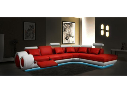 LEATHER SOFA with USB LEATHER COUCH SET SOFA COUCH LIVING AREA Berlin V NEW