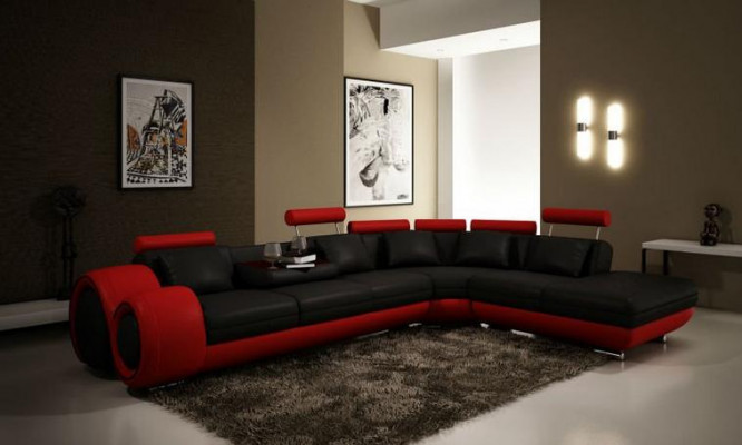 LEATHER SOFA with USB LEATHER COUCH SET SOFA COUCH LIVING AREA Berlin V NEW