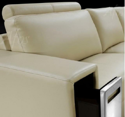 Leather sofa corner sofa with USB, design seat upholstery set living area 2348