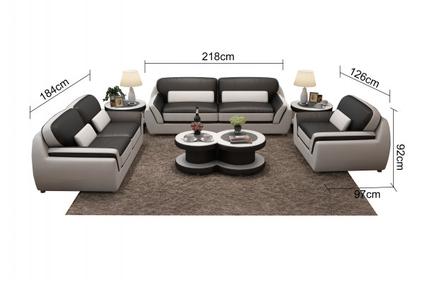 Leather sofa with USB sofa set new 3+2 seater set design modern sofa G8038C