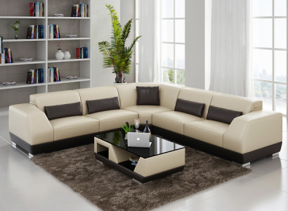 Leather sofa with USB living area corner sofa corner set design modern sofa G8024B