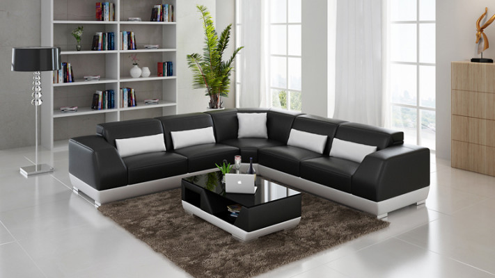 Leather sofa with USB living area corner sofa corner set design modern sofa G8024B