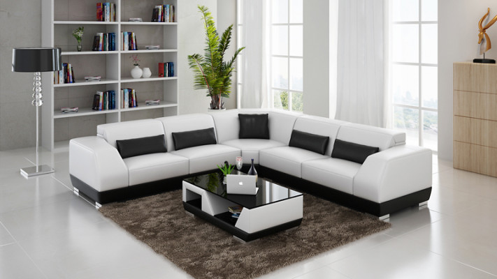 Leather sofa with USB living area corner sofa corner set design modern sofa G8024B