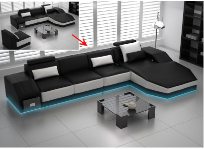 Leather sofa with USB, living area corner sofa corner unit design modern sofa L6003C