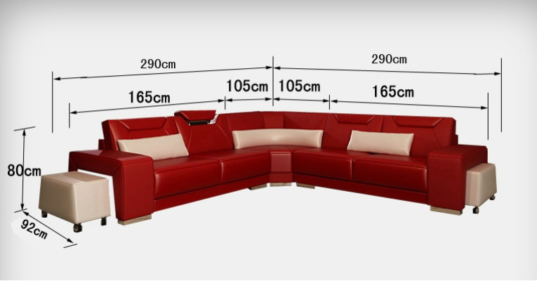 Leather sofa with USB living area corner sofa corner suite design modern sofa F3011B
