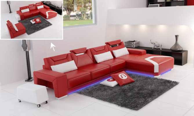 Leather sofa with USB, living landscape corner sofa corner set design modern sofa F3011C