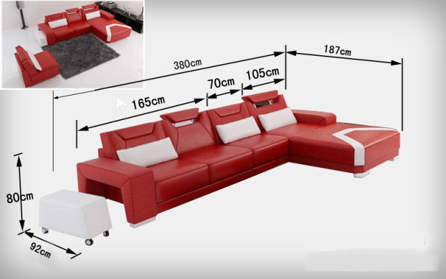 Leather sofa with USB, living landscape corner sofa corner set design modern sofa F3011C