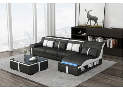 Corner sofa couch upholstery corner seat L-shaped leather suite living landscape
