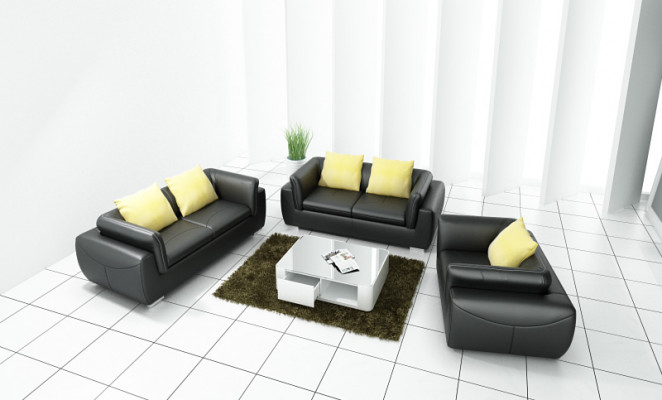 Leather sofa couch living landscape 3+2+1 seating suite design modern sofa F_3014D