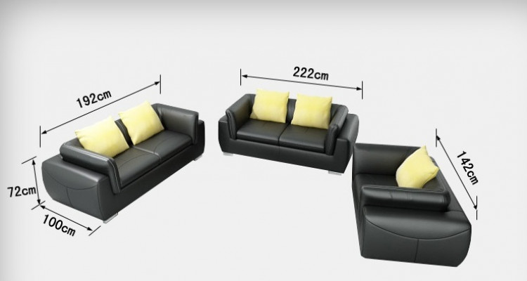 Leather sofa couch living landscape 3+2+1 seating suite design modern sofa F_3014D