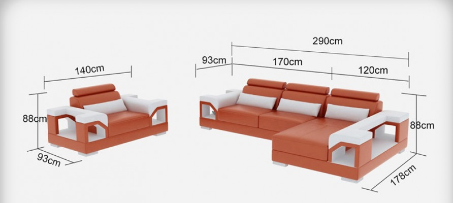 Leather sofa living landscape corner sofa + armchair corner set design modern