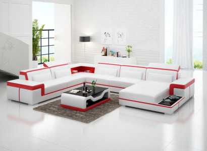 Leather sofa couch living landscape corner sofa corner set design modern sofa G8020 new