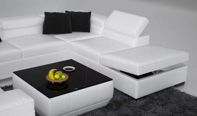 Leather sofa couch living landscape corner sofa corner set modern design U K5006