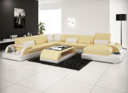 Living area couch, upholstered corner suite, designer leather sofa, big sofa lounges