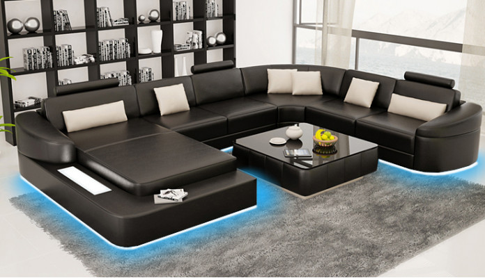 Living landscape couch upholstery corner suite designer leather sofa big sofa Kelcher