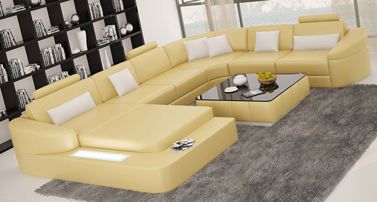 Living landscape couch upholstery corner suite designer leather sofa big sofa Kelcher