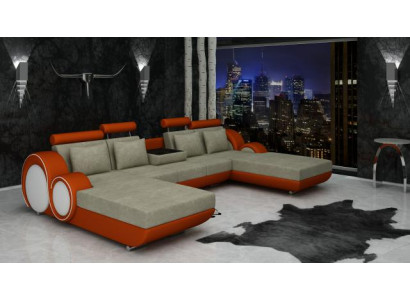 Textile Sofa U-Shape Couch Corner Sofa Designer Sofa Set 2 Loungers Fabric Sofa Berlin