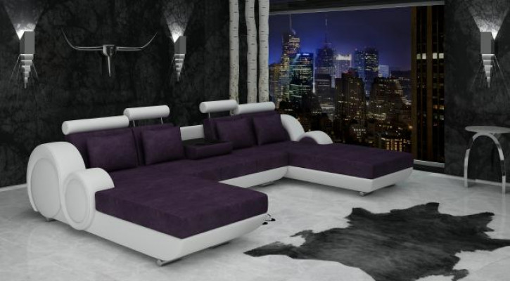 Textile Sofa U-Shape Couch Corner Sofa Designer Sofa Set 2 Loungers Fabric Sofa Berlin