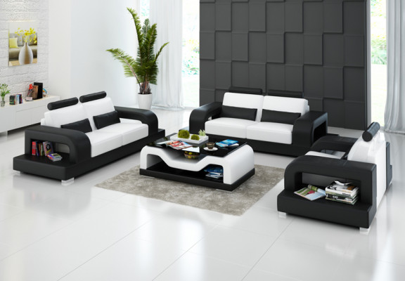 Leather sofa couch living room set 3+2+1 seater + USB upholstery modern design sofa