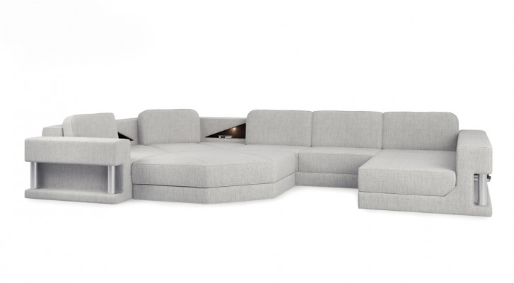 Modern corner sofa USB LED couch upholstered leather design sofa furniture living landscape