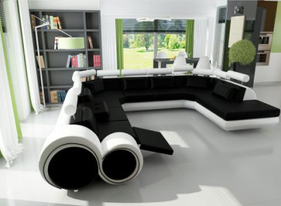 XXL Big Designer Sofa Couch Upholstery Set Living Area Leather Sofa with USB