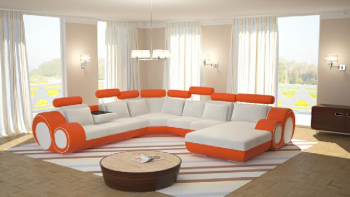 Sofa Designer Living Landscape U-Form Couch Corner Sofa with USB Upholstery Set Sofas
