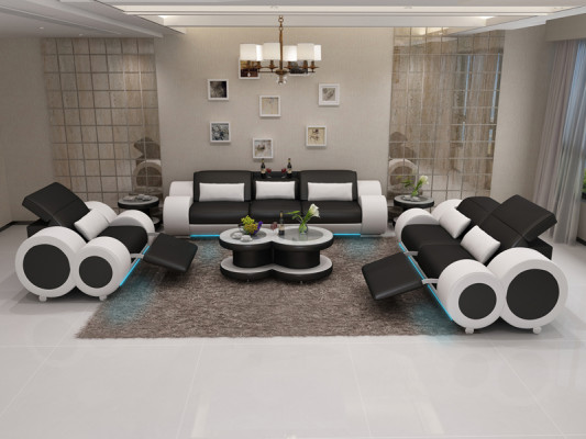 Leather sofa couch suite 3+2+1 seater set design decor modern sofa