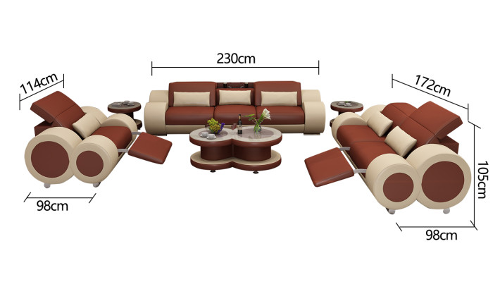 Leather sofa couch suite 3+2+1 seater set design decor modern sofa