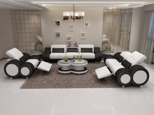 Leather sofa couch suite 3+2+1 seater set design decor modern sofa