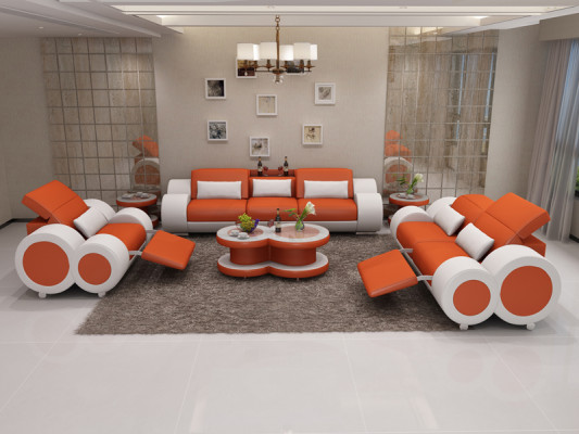 Leather sofa couch suite 3+2+1 seater set design decor modern sofa