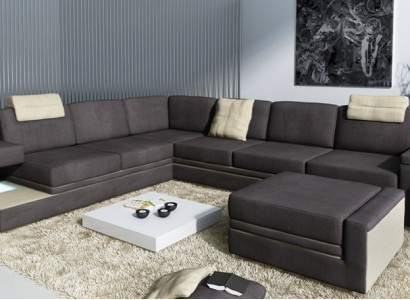 XXL living landscape corner sofa upholstered corner seating set sofas couches textile
