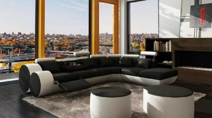Ledersifa Sofa Leather Couch USB Suite XXL Living Landscape Corner Sofa Custom-Made