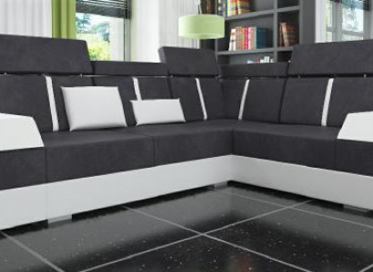 Design corner sofa + USB living landscape sofa corner sofa fabric leather custom-made new