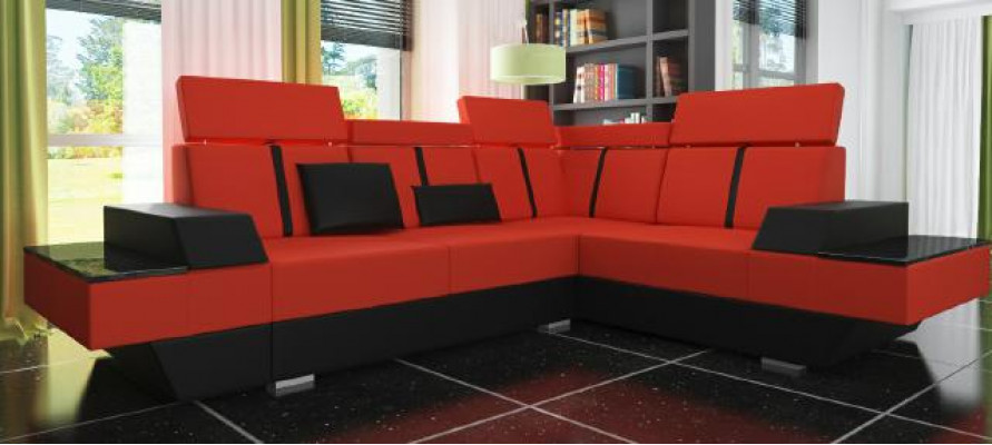 Upholstered Couch Sofa with USB, Corner Couch Leather Couch Designer Leather Sofa Living Landscape