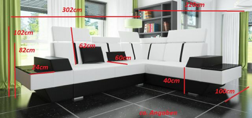 Upholstered Couch Sofa with USB, Corner Couch Leather Couch Designer Leather Sofa Living Landscape